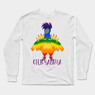 Counts to 10 Chickabella with name Long Sleeve T-Shirt